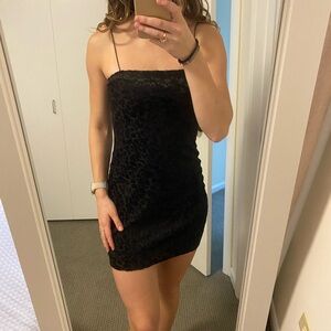 Wild Fable Black Velvet Cheetah Print Mini Dress